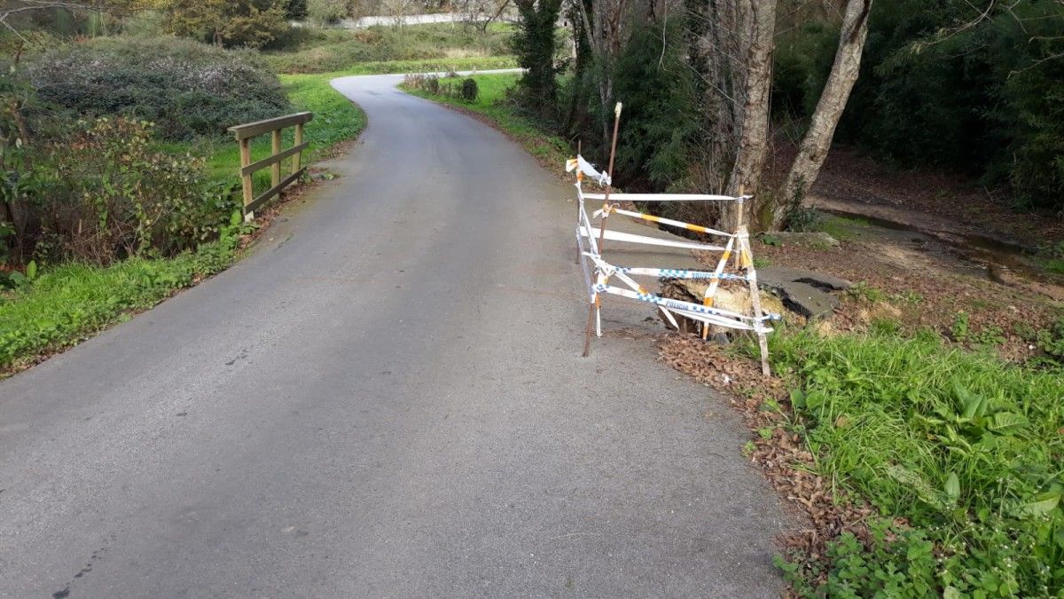 Camino municipal en el lugar de Grixó (Moraña) donde se va a ejecutar la obra