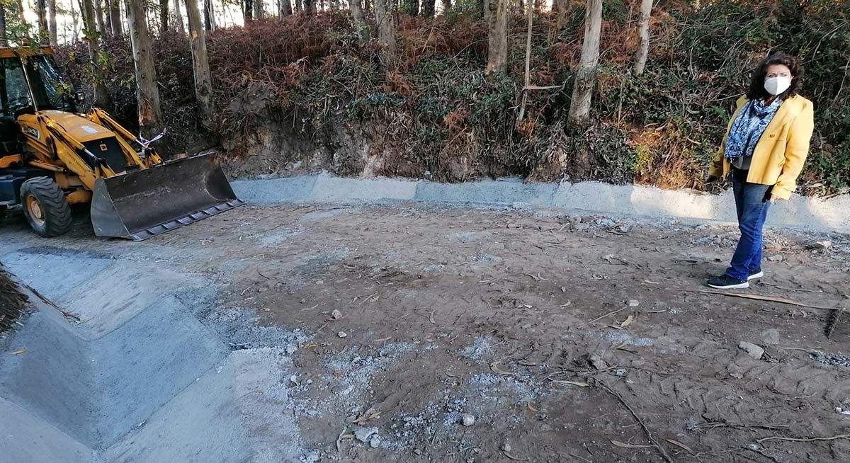 Obras en el camino de Ostreira