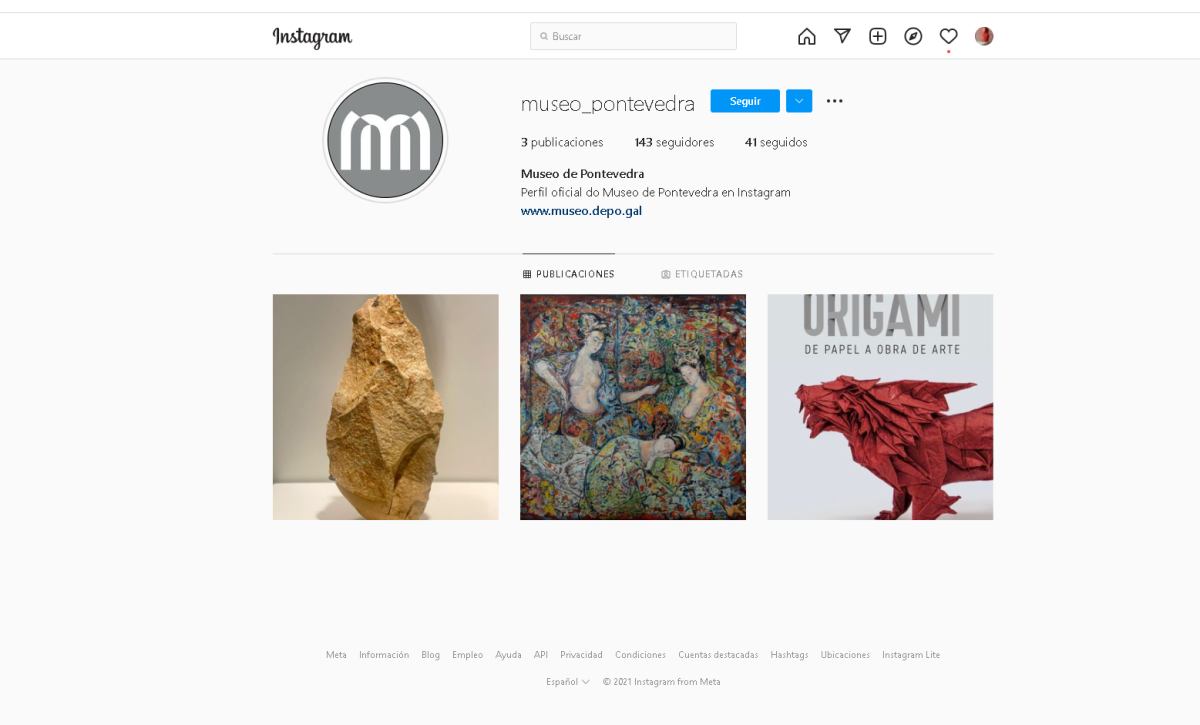 Cuenta de Instagram del Museo de Pontevedra