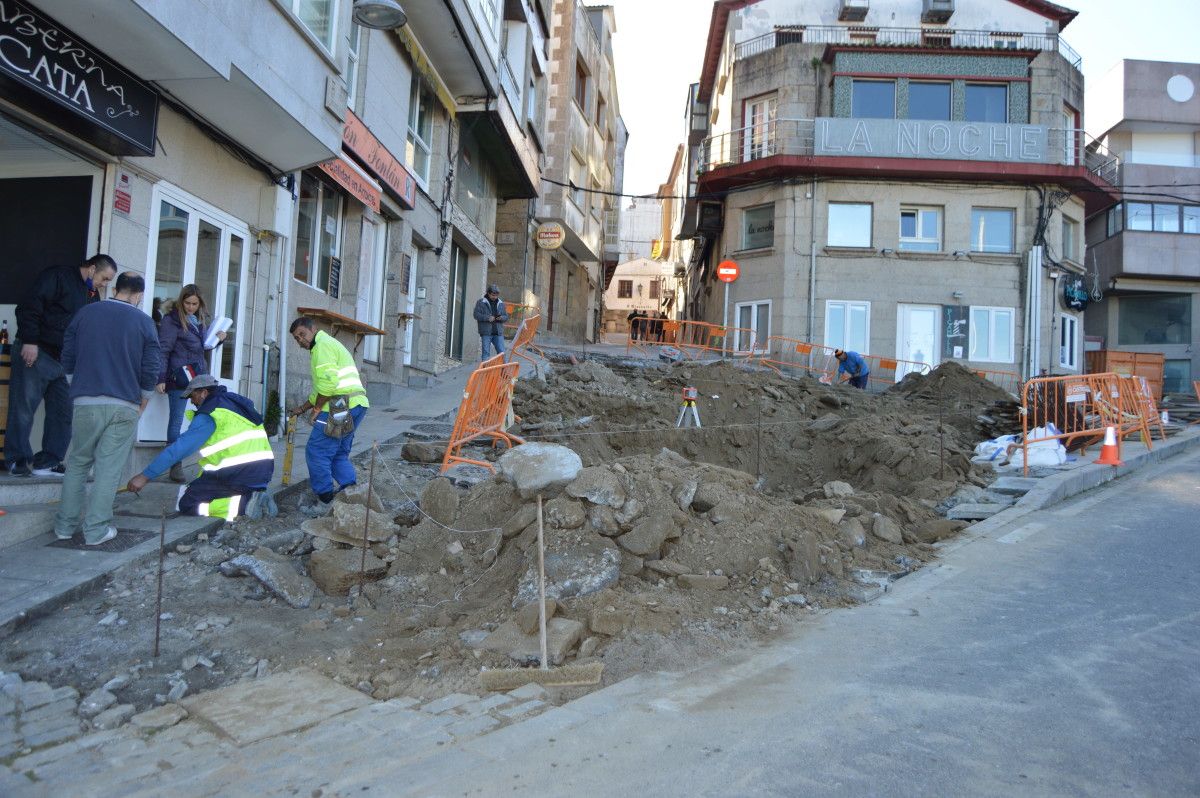 Obras na Praza Méndez Núñez de Portonovo