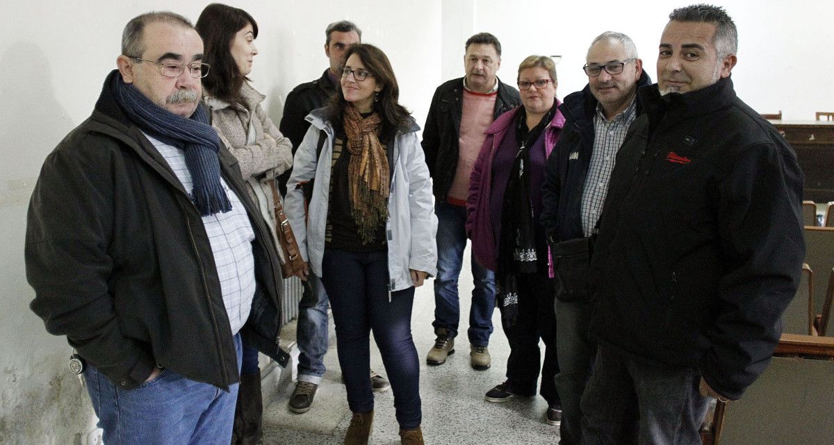 Trabajadores y representantes sindicales de Factoría Naval