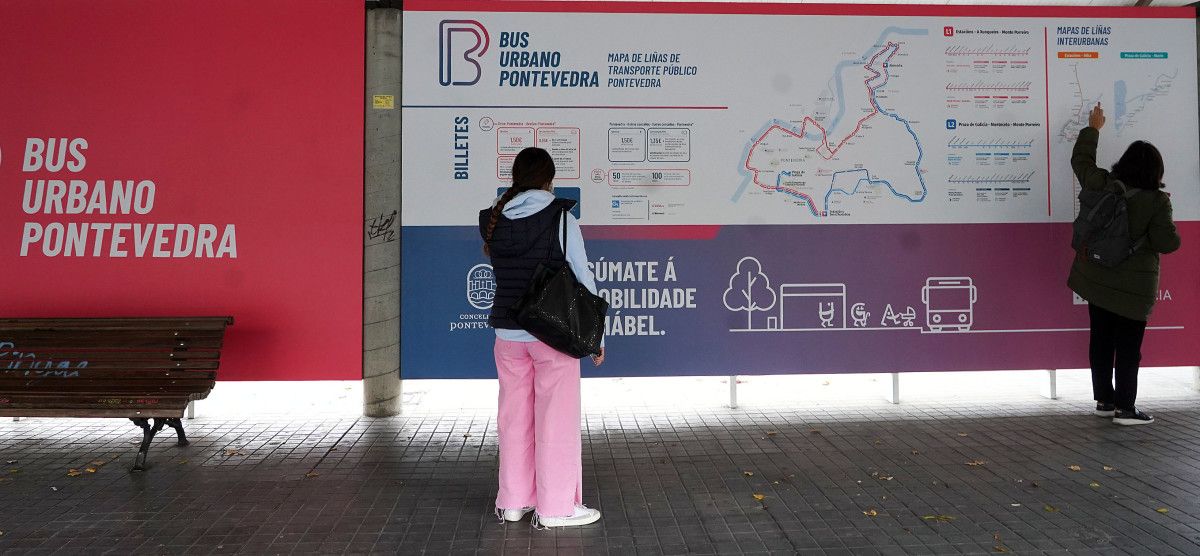 Sistema de información do bus urbano na Praza de Galicia