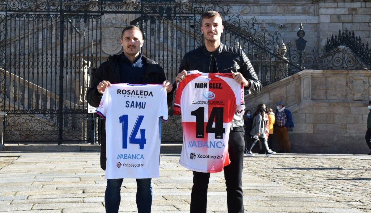 Mon y Samu promocionan en Santiago el Arosa-Compostela
