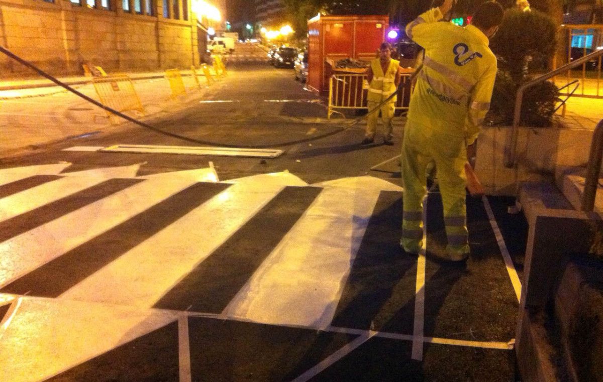Obras en el entorno del mercado municipal de Marín