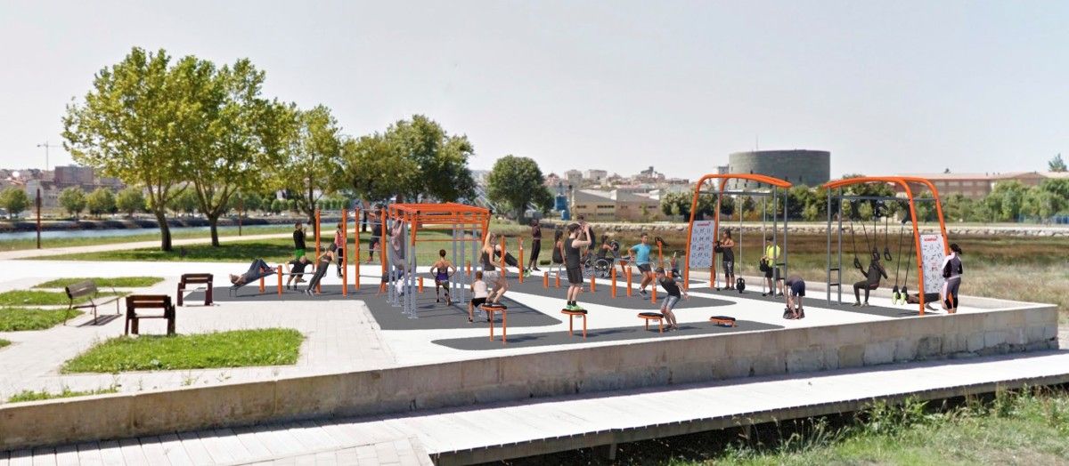 Planos do parque de calistenia da Illa das Esculturas
