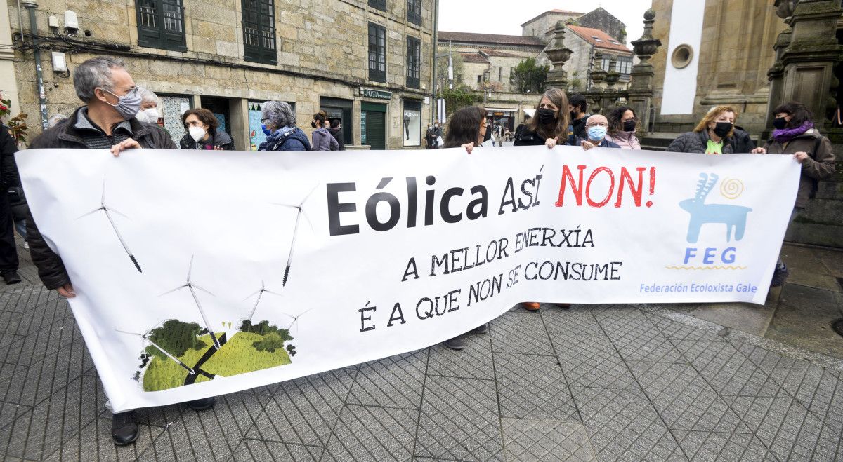 Concentración en Pontevedra contra el actual modelo eólico