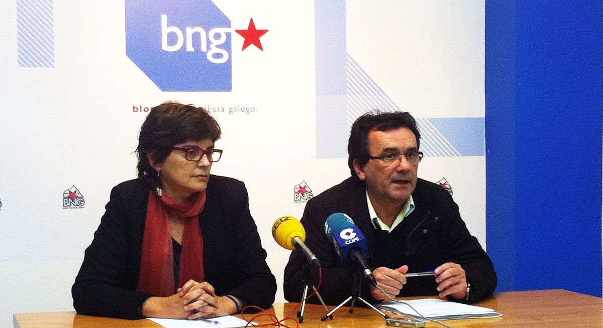 Carmen da Silva y Raimundo González, en la sede del BNG