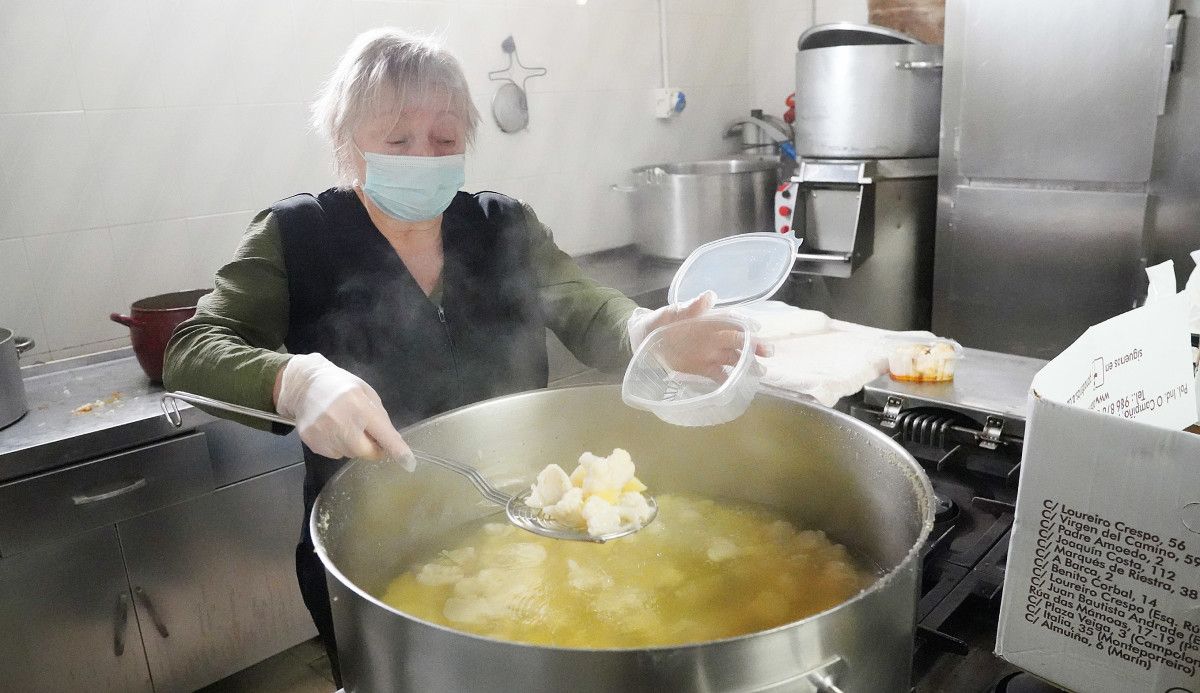 Comida de Noiteboa de Pepe Vieira no comedor de San Francisco
