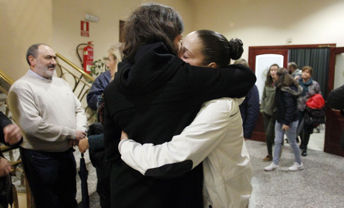 Jugadoras del Leis tras la rueda de prensa sobre la denuncia contra su presidente