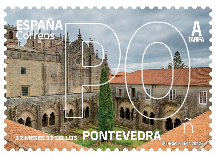Selo emitido por Correos conmemorativo da provincia de Pontevedra