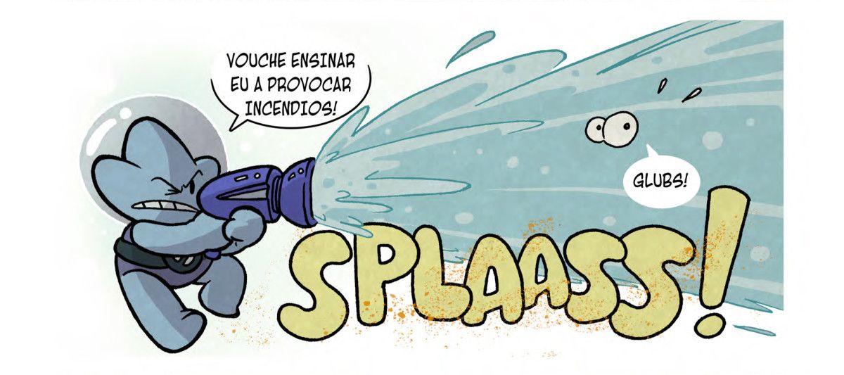 Viñeta de 'Cósmico o bombeiro galáctico', de Fon, Premio de Banda Deseñada O Garaxe Hermético