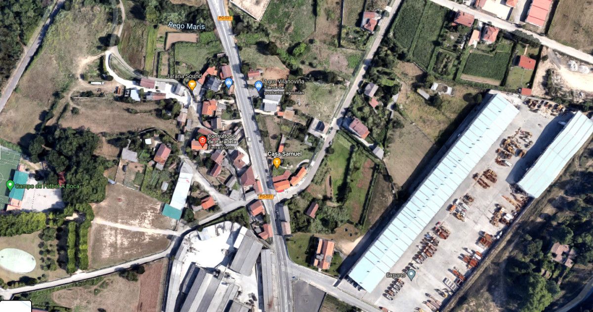 Zona onde se atopa o actual centro médico de Meis