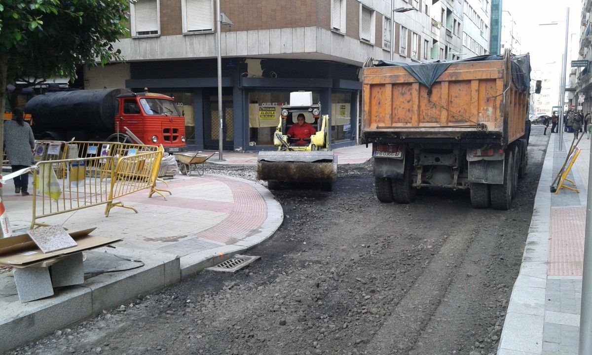 Obras na rúa Blanco Porto