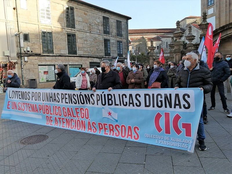 Protesta en Pontevedra contra a reforma das pensións