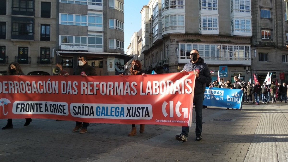 Manifestación da CIG en Pontevedra para esixir a derrogación das reformas laborais