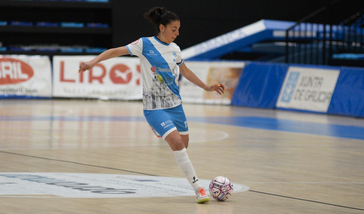Partido de liga en A Raña entre Marín Futsal e Ourense Envialia