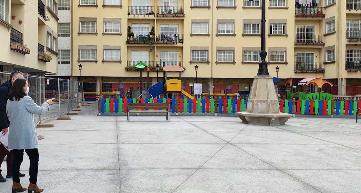 Obras na praza de Ponteporto