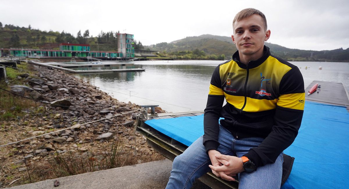 Adrián Sieiro, nas instalacións deportivas de Pontillón do Castro
