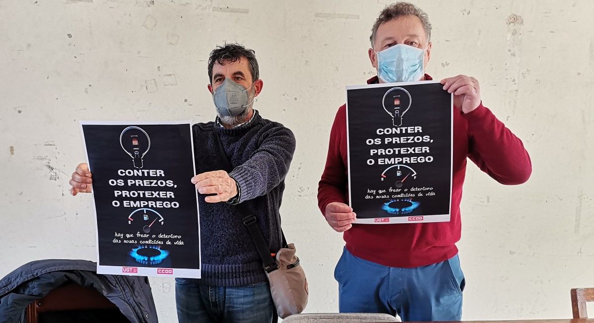 Ramón Vidal (UXT) e Jose Luís García Pedrosa (CC.OO) convocan unha manifestación contra a subida de precios