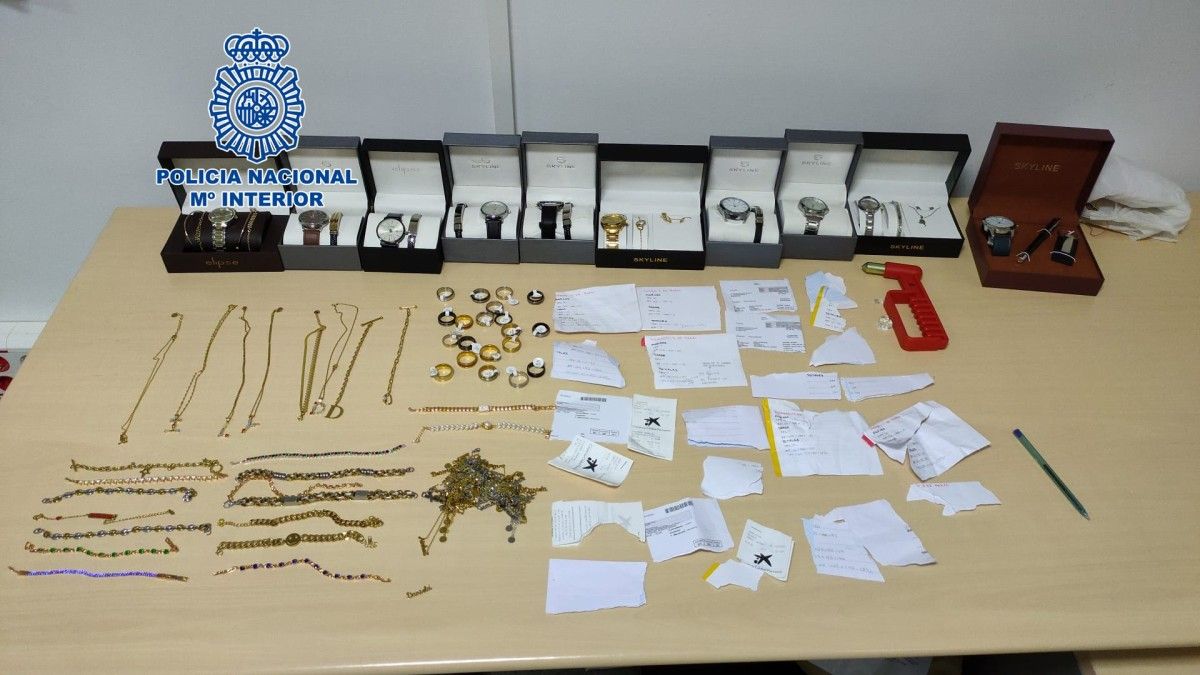 Xoias roubadas que foron recuperadas pola Policía Nacional