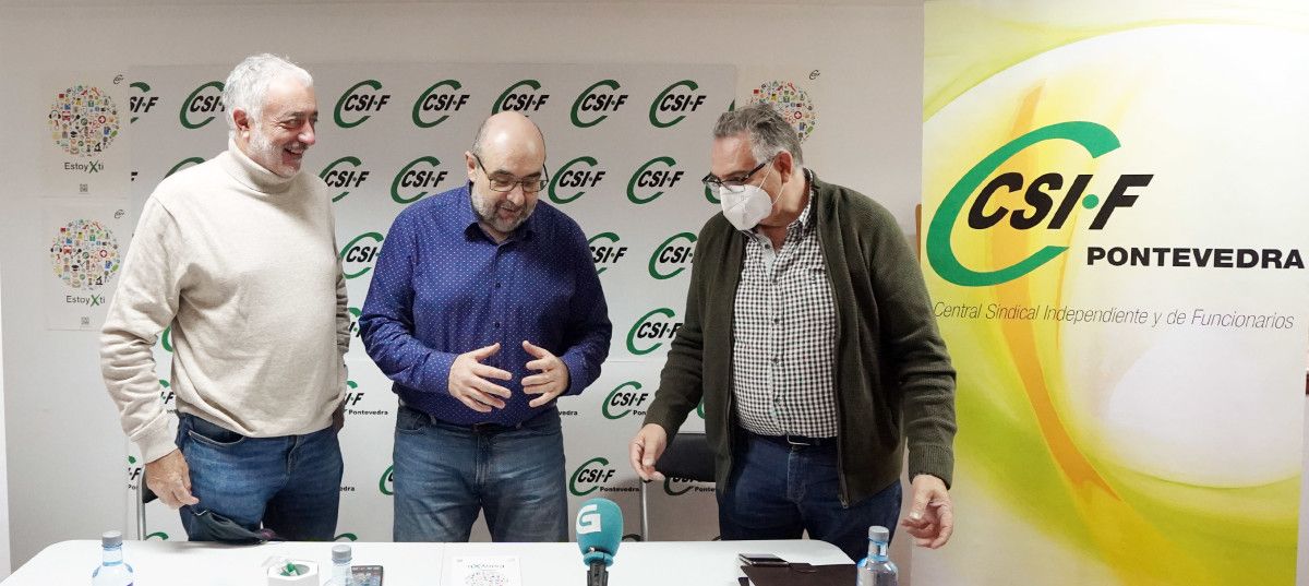 Jerónimo Fernández, Miguel Borra e Jose Francisco Méndez, presidentes autonómico, nacional e provincial do CSIF