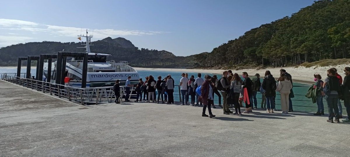 Embarque en las islas Cíes