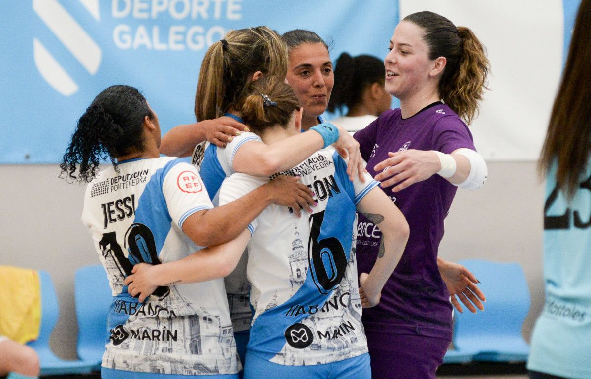 Partido de liga entre Marín Futsal e Móstoles 