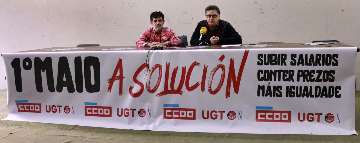 Presentación da manifestación do 1º de maio de CCOO e UGT
