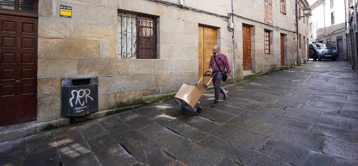 Rúa Barón, no centro histórico de Pontevedra