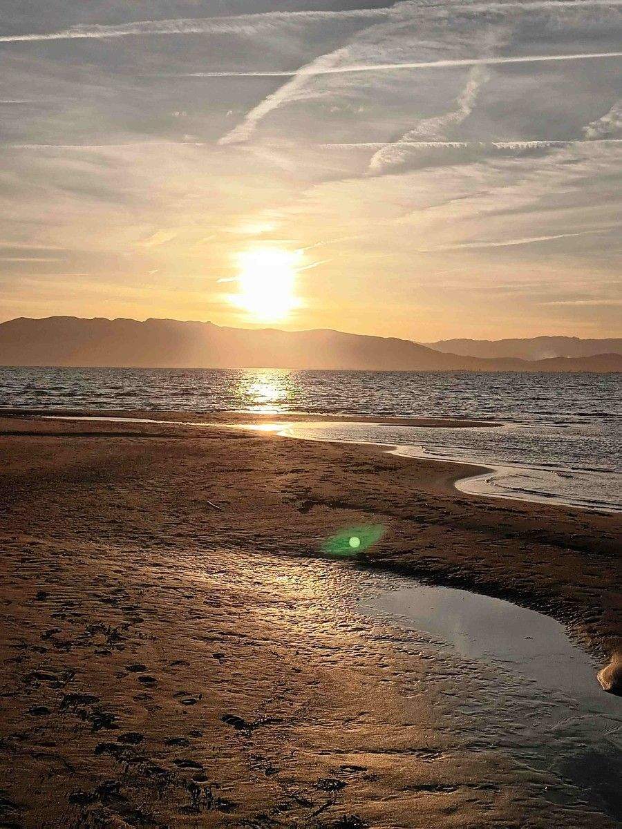 Solpor ba Baía dels Alfacs en El Trabucador