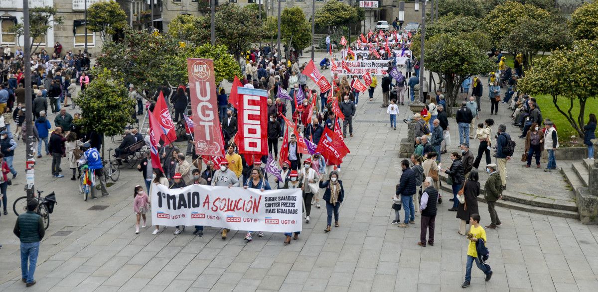 Manifestación de CC.OO e UXT en Pontevedra con motivo do 1 de maio