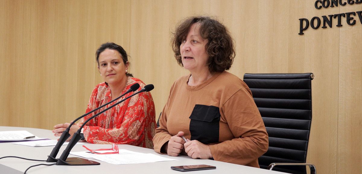 Judith Rey, vicepresidenta de la OFCP, e Carme Fouces, concejala de Cultura