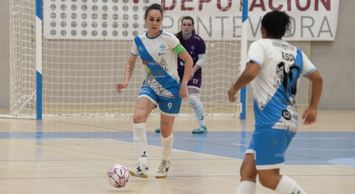 Partido de liga en A Raña entre Marín Futsal e Majadahonda