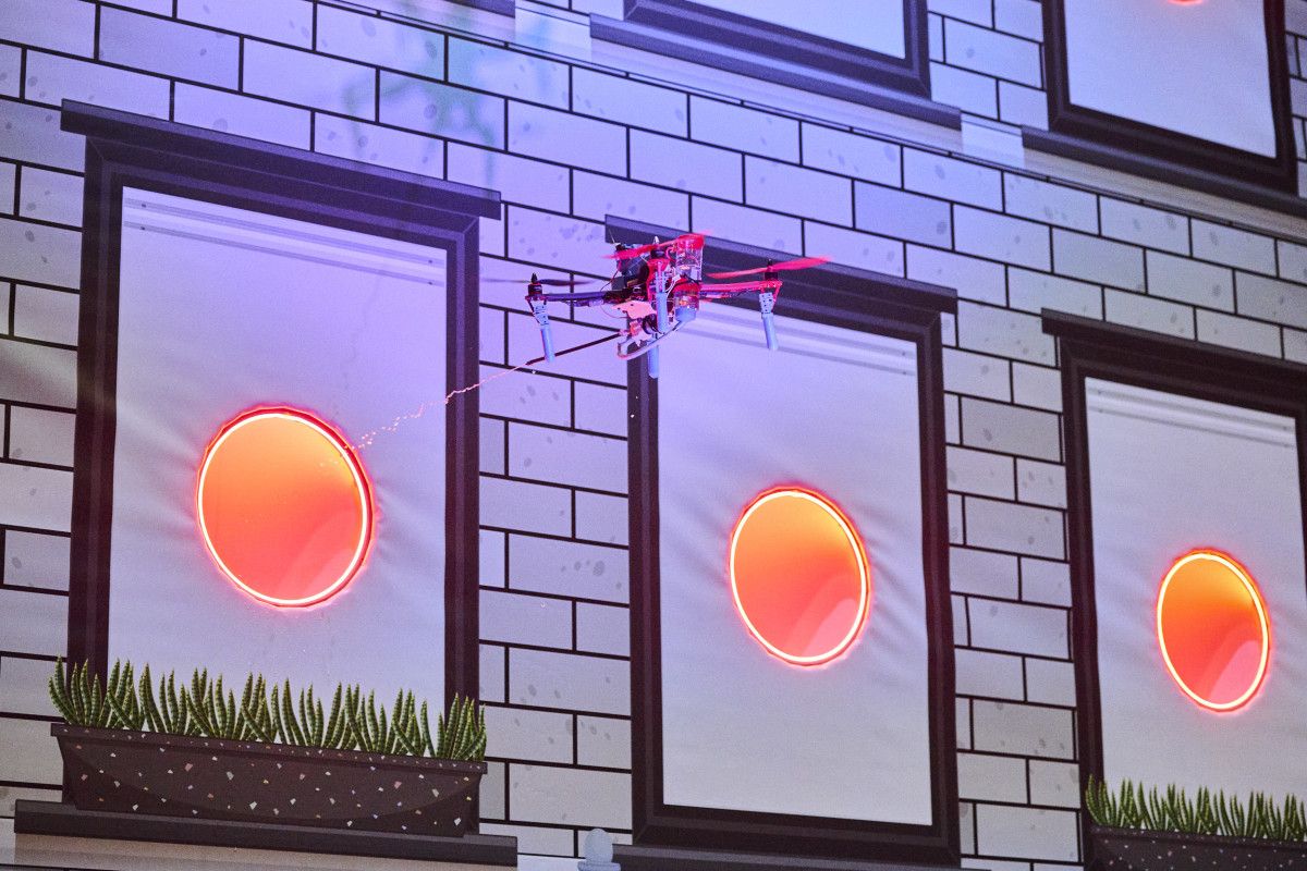 Dron na final da 1ª Liga Maker Drone