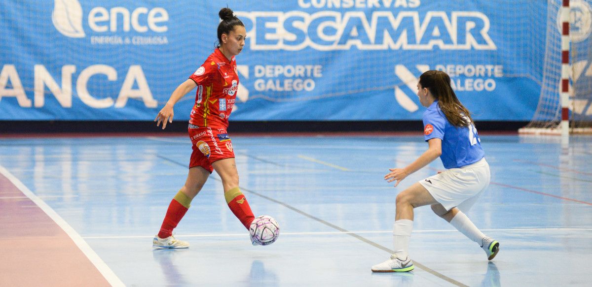 Irene García, no partido entre Poio Pescamar e Penya Esplugues na Seca