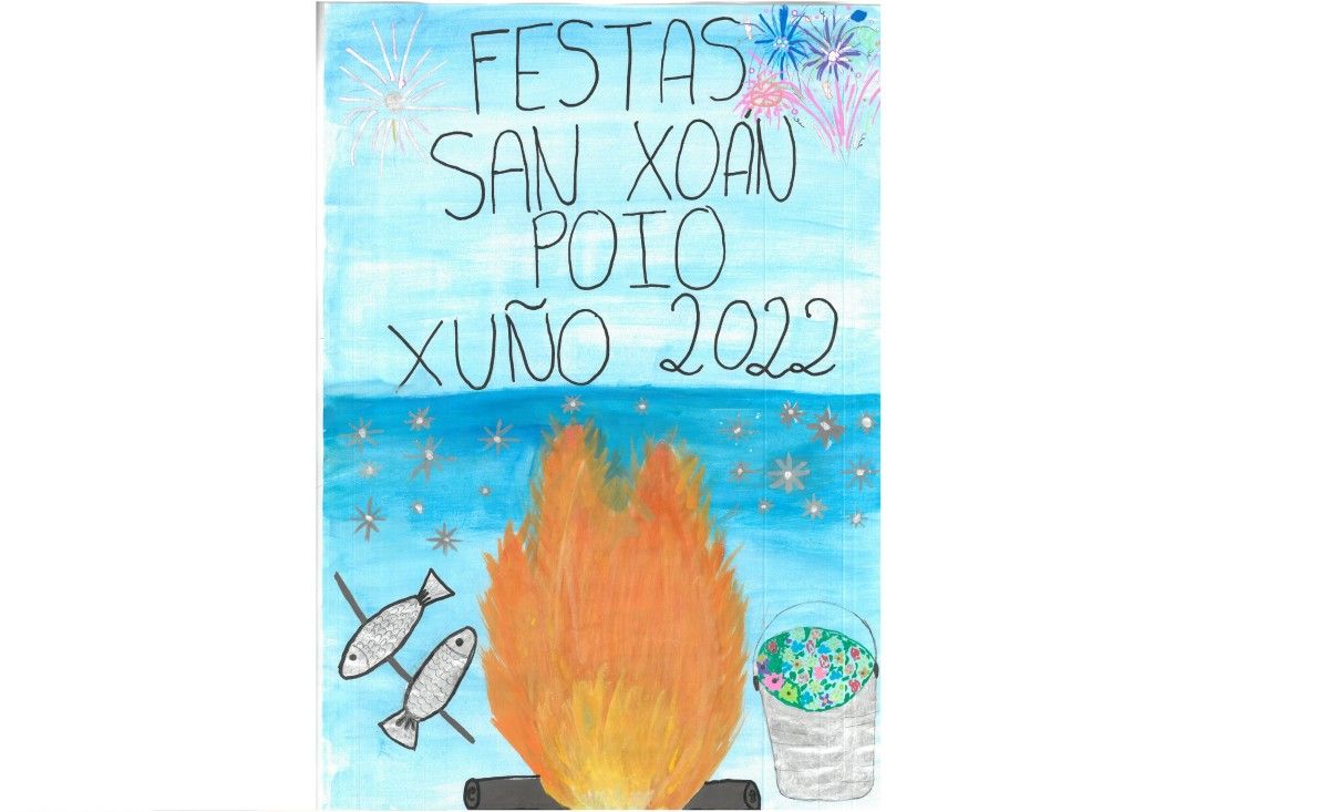 Inés Vázquez, alumna del CEIP Chancelas, diseña el cartel de las Festas de San Xoán de Poio