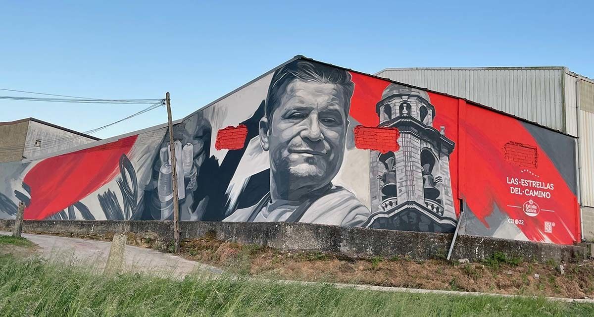 Mural creado por Lula Goce en Caldas de Reis