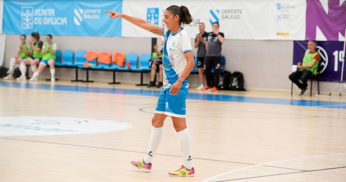 Ceci, no partido de liga na Raña entre Marín Futsal e Roldán