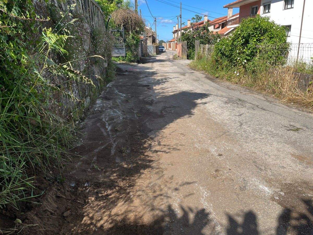Zona de obras en Mourente acometidas por el Concello