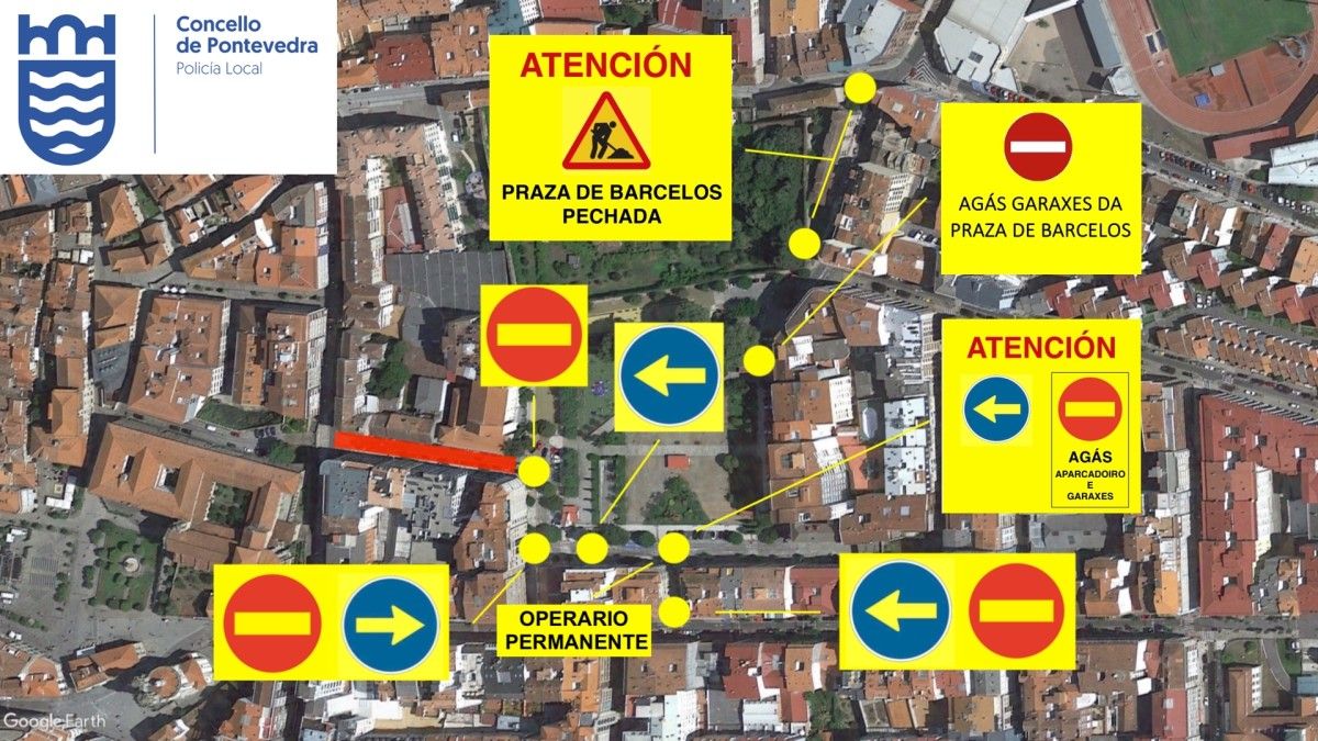 A rúa do Rouco permanecerá pechada ao tráfico rodado este mércores