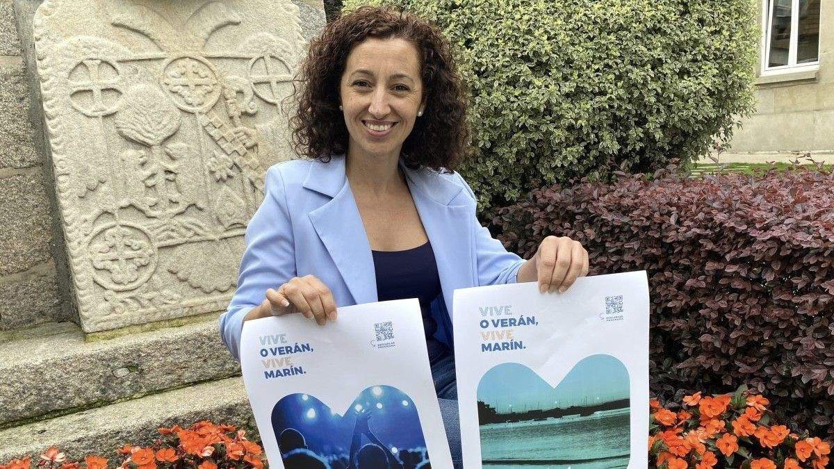 La concelleira de Festas de Marín, Marián Sanmartín, presenta el programa de las fiestas de verano