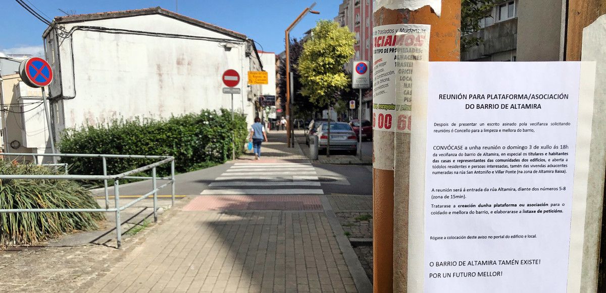 Convocatoria dunha asemblea na rúa Altamira