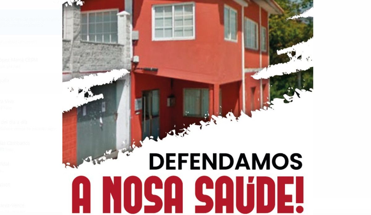 Cartel de protesta por la falta de médico en el consultorio de Raxó