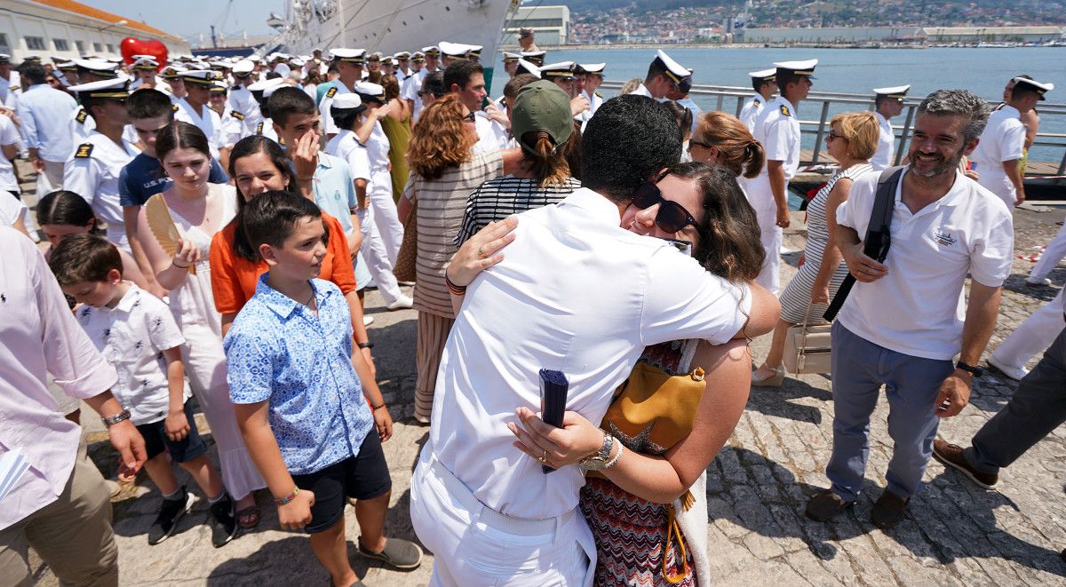 Chegada do buque Juan Sebastián Elcano á Escola Naval de Marín