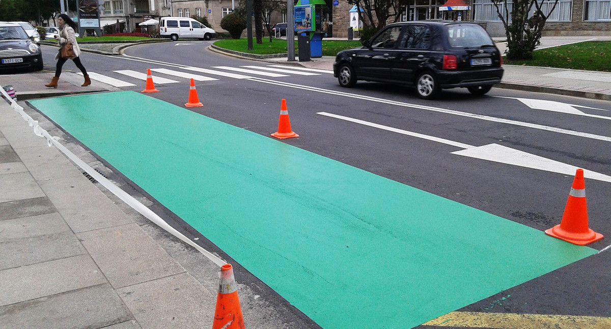 Espazo habilitado como aparcamento de motos na Alameda