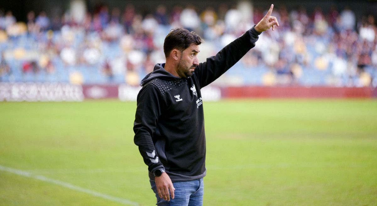 Antonio Fernández, en el partido de liga entre el Pontevedra y el Alcorcón en Pasarón