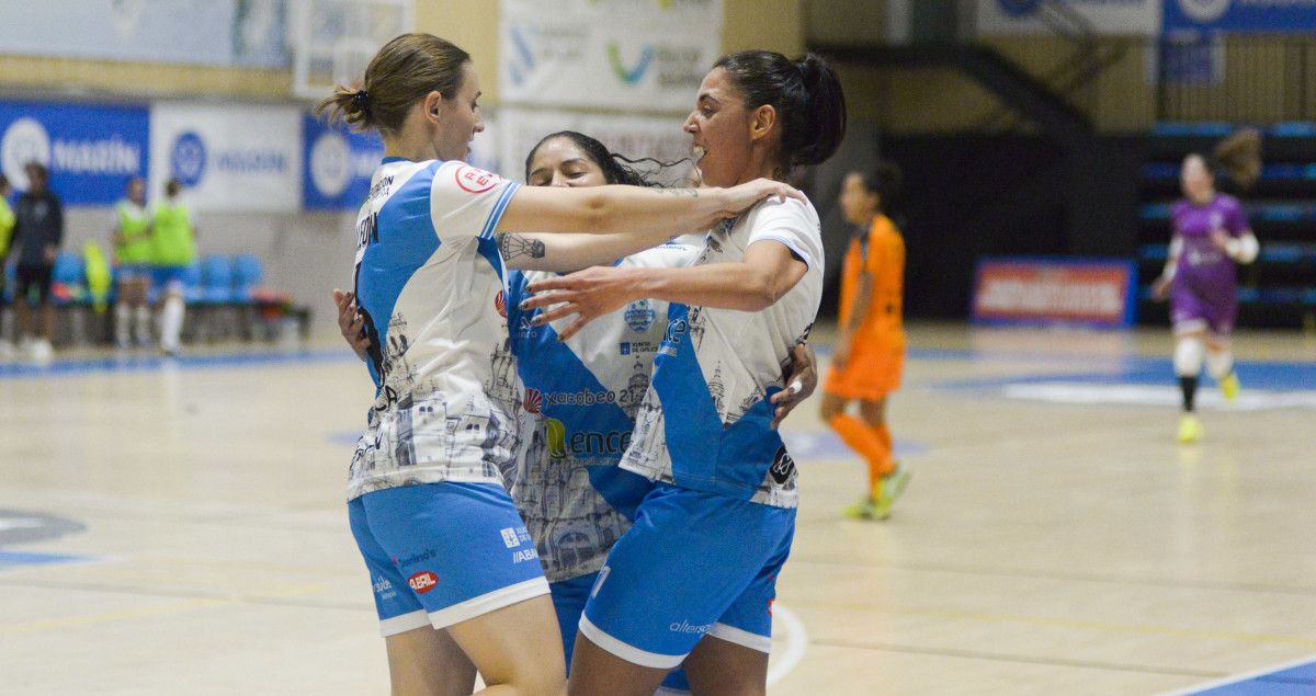 Partido entre Marín Futsal e Burela na Raña