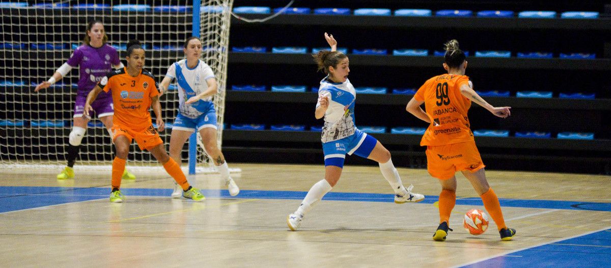 Partido entre Marín Futsal e Burela na Raña