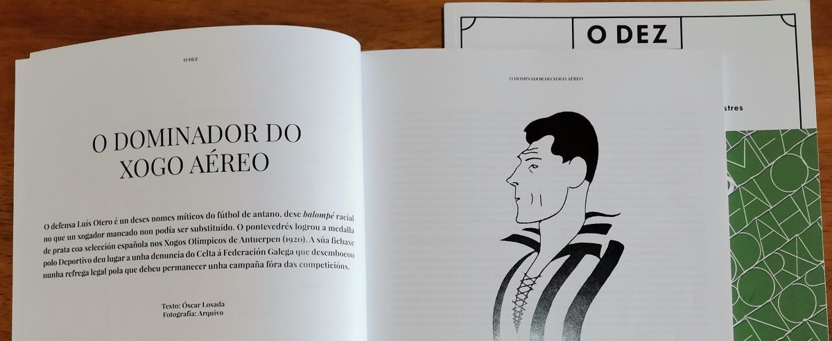 Imaxe dun dos artigos do número 9 da revista Ou Dez dedicados ao fútbol pontevedrés