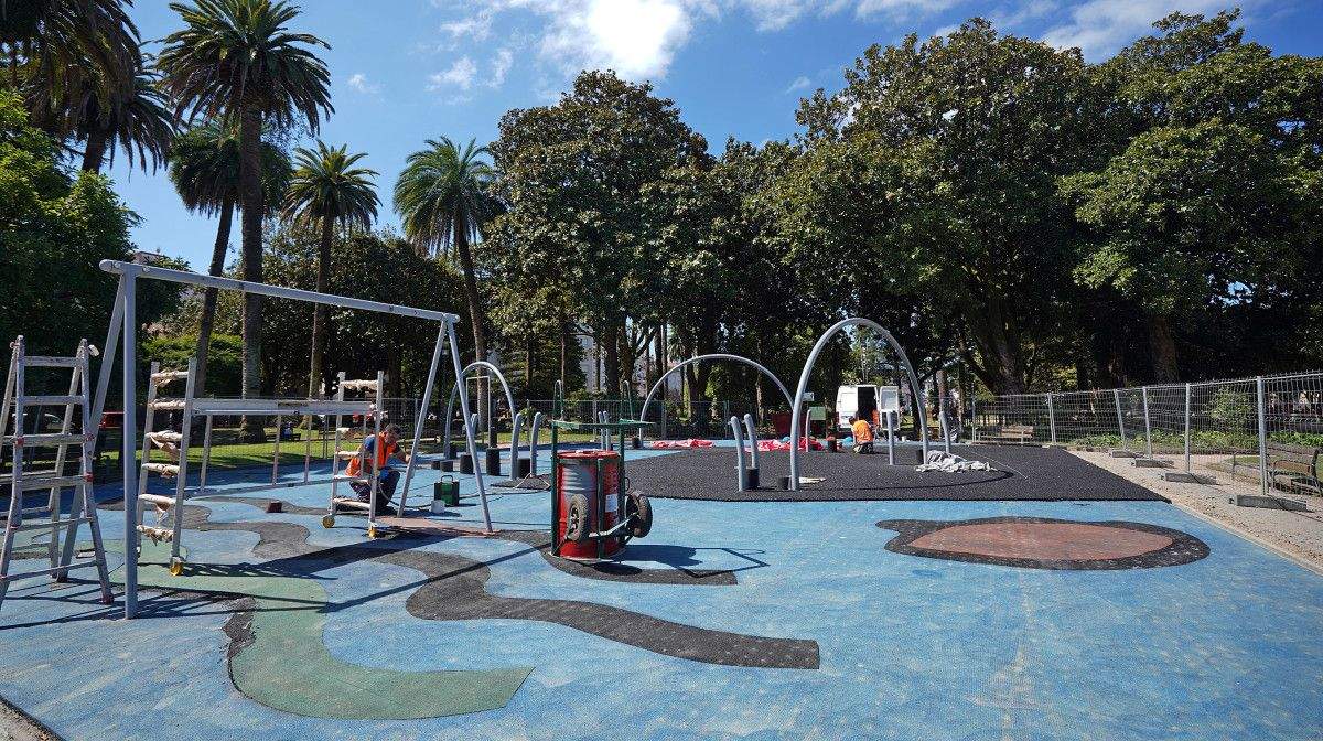 Obras no parque de xogos das Palmeiras